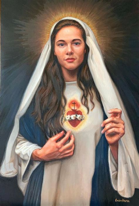 Immaculate Heart Of Mary Etsy Immaculate Mary Portrait