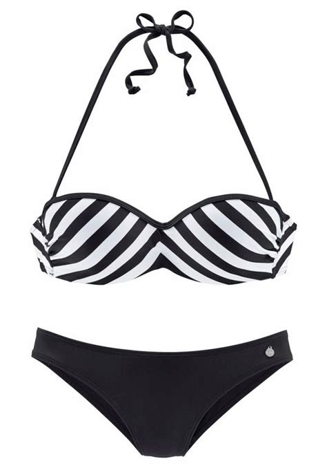 LASCANA Bikini Flic in schwarz weiß Bandeau bikini Bandeau