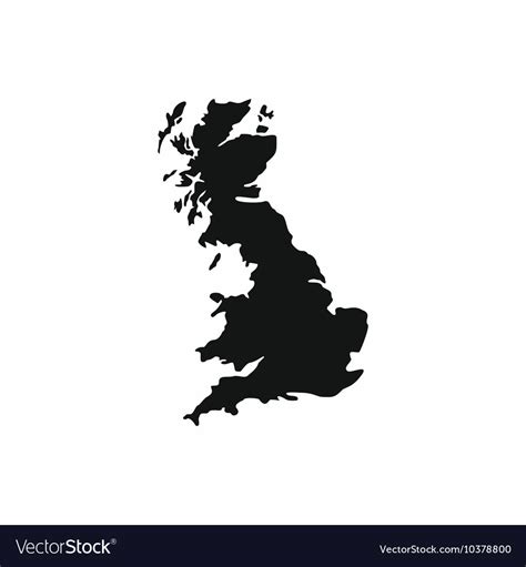 Map Of Great Britain Icon Simple Style Royalty Free Vector