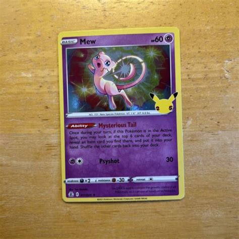 Pokemon Celebrations Set Mew 011 025 Holo Rare Card NM EBay