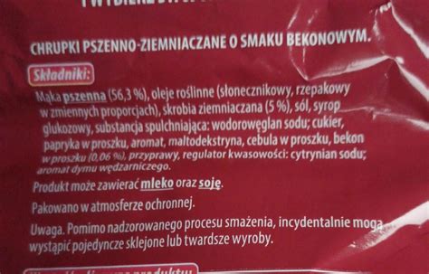 Prażynki bekonowe Top kalorie kJ i wartości odżywcze Dine4Fit pl