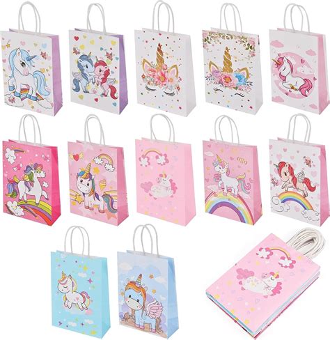 Flintronic Sac Cadeau 12 PCS Sacs En Papier Sacs Cadeaux Licorne Pour