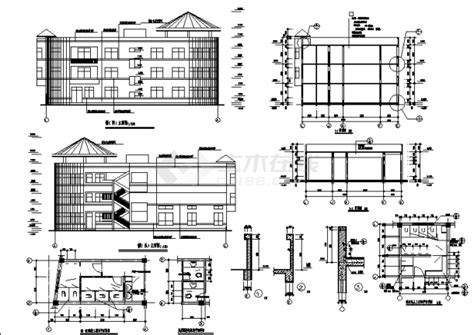 某镇二套幼儿园教学楼建筑设计施工cad图纸（含说明）图纸设计说明土木在线