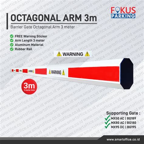 Jual Palang Parkir Meter Palang Barrier Gate Arm M Bonus Warning