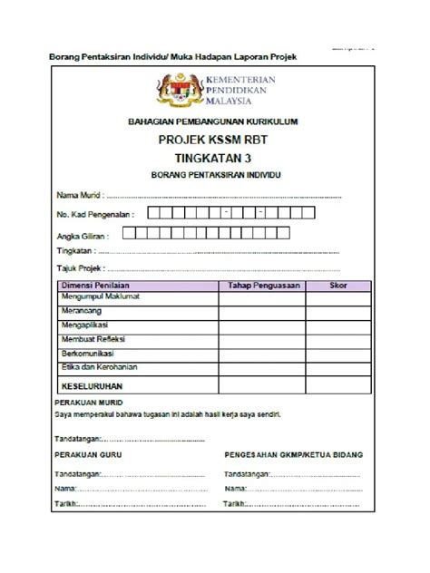 Contoh Pengenalan Folio Rbt Tingkatan 3 Folio Rbt 2020 Docx Kerja