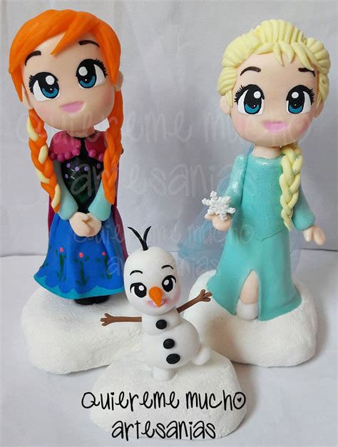 ADORNO FROZEN PORCELANA FRIA ELSA ANNA Y OLAF ESTILO CHIBI Frozen