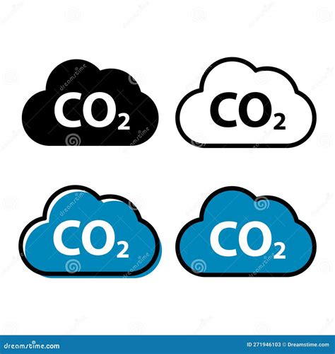 Set Of CO2 Reduce Cloud Icon Clean Global Emission Environment Eco