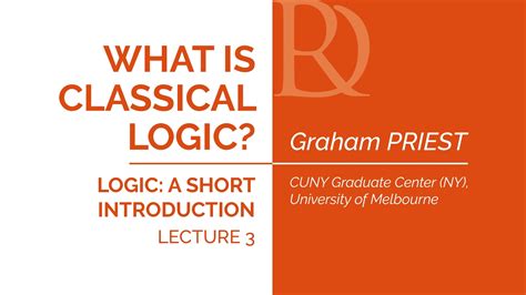 Graham Priest 3 What Is Classical Logic Youtube