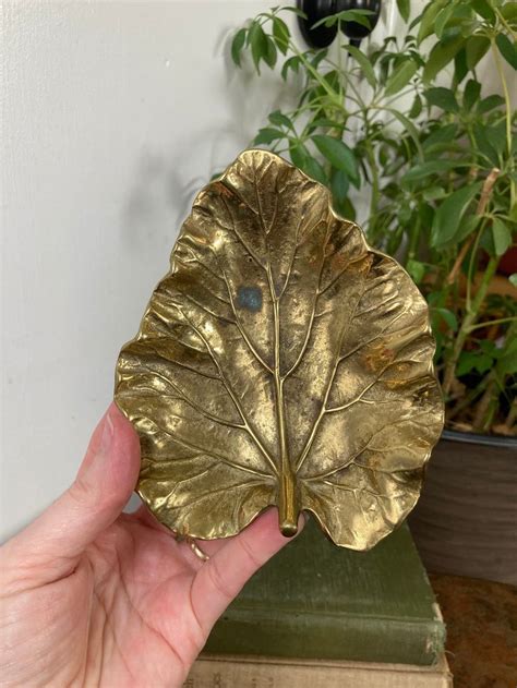 Brass Rhubarb Leaf Etsy I