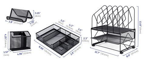 Neudeco Desk Organizer Mesh Double Tray Organizer With