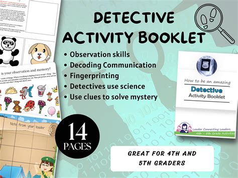 Detective Activity Booklet Printable Games And Activities Detective