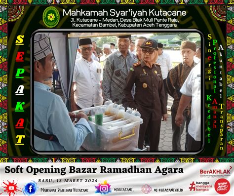 Ketua Ms Kutacane Hadiri Soft Opening Bazar Kabupaten Agara