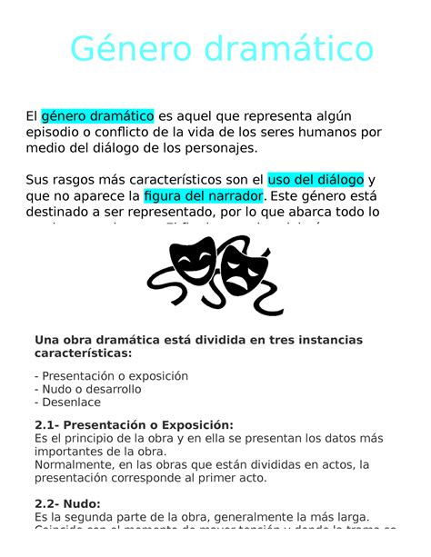 7765 Plantillas Género Dramático El Género Dramático Es Aquel Que