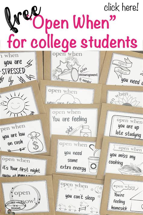 Free Open When For College Students College Gifts College Care