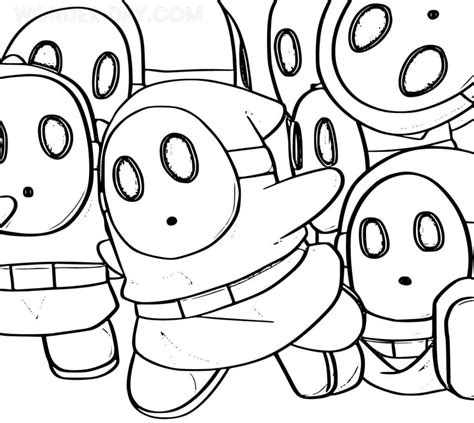 Shy Guy Mario 1 Coloring Page Free Printable Coloring Pages For Kids