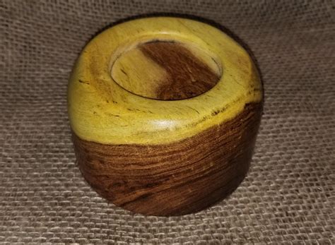 Small Decorative Texas Mesquite Wood Bowl Dark And Yellow Etsy