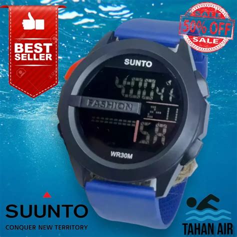 Jam Tangan Digital Pria Sport Anti Air Suunto Terbaru Desain Bulat Dan