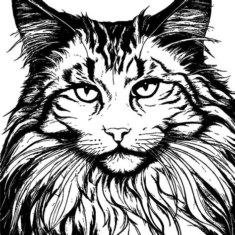 Free Norwegian Forest Cat Vector SVG K40 Laser Cutter