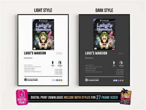 Luigis Mansion Poster Digital Download Video Game Poster Video Game ...