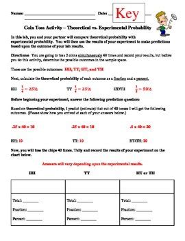 Theoretical Vs Experimental Probability Lab Includes Making Predictions