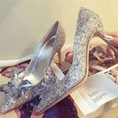 Luxury Gorgeous Champagne Handmade Cinderella Wedding Shoes 2019