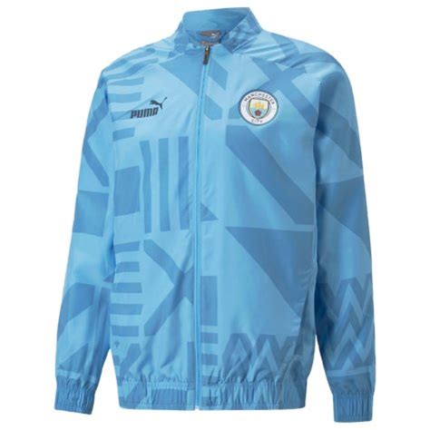 Man City Pre Match Jacket Light Blue Uksoccershop