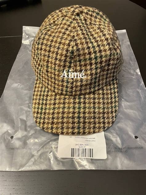 Aime Leon Dore Aime Leon Dore Brown Houndstooth Wool Logo Hat Grailed