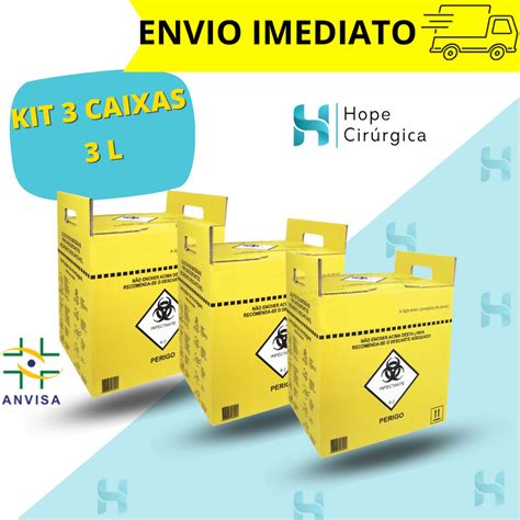 Kit Caixas Caixa Perfuro Cortante Coletor Litros Shopee Brasil