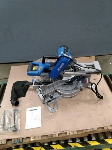 Kobalt Compact 12 In 15 Amp Dual Bevel Sliding Compound Corded Miter Saw Allsurplus Indianapolis