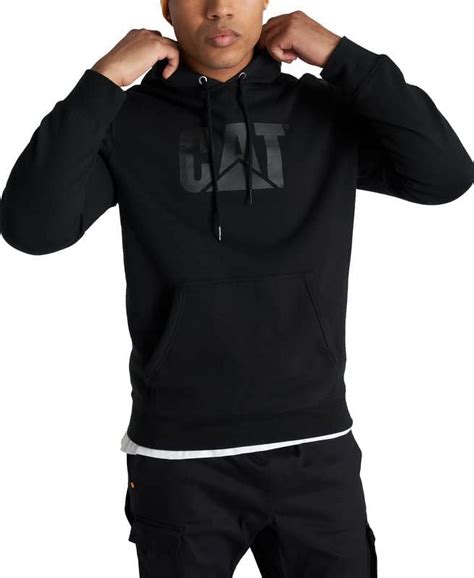 Caterpillar Mens Foundation Logo Print Hoodie Black Small