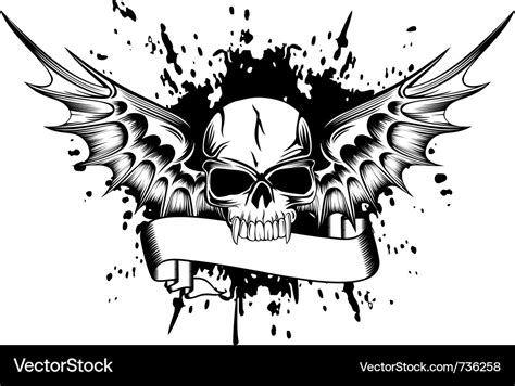 Skull With Wings 2 Royalty Free Vector Image Vectorstock