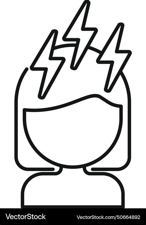 Flash Woman Menopause Icon Outline Royalty Free Vector Image