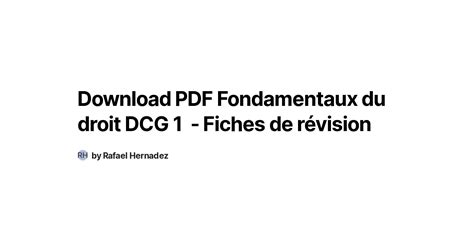 Download PDF Fondamentaux du droit DCG 1 Fiches de révision