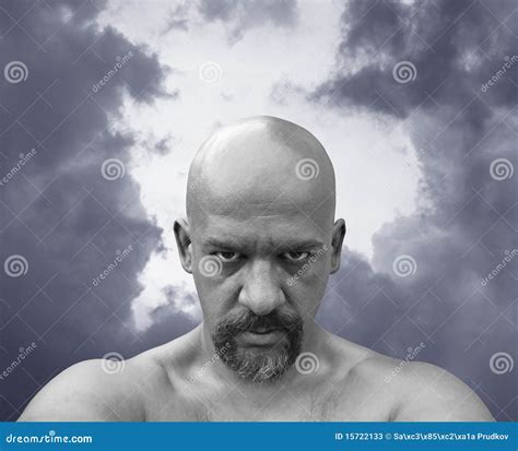 Bald Naked Man Stock Image Image Of Cloudy Expression