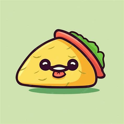 Una Ilustración De Dibujos Animados De Un Taco Con Una Sonrisa En La