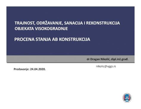 Pdf Procena Stanja Ab Konstrukcija Projekat Postoje E