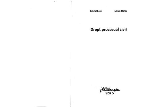 263374036 Drept Procesual Civil Volumul 1 Boroi 2015 Ppt Free Download