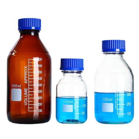 blue cap reagent bottle secure  convenient lab storage welchlab