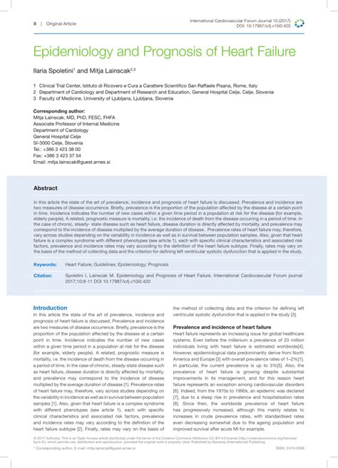 (PDF) Epidemiology and Prognosis of Heart Failure