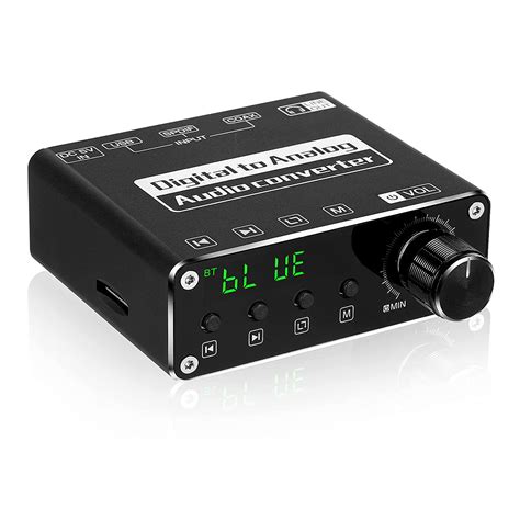 Mini Spdif Fiber Digital To Analog Audio Converter With Bluetooth Usb Dac Amp