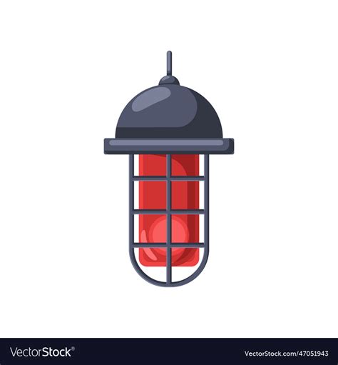 Hanging flashing red alarm light Royalty Free Vector Image