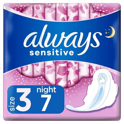 Always Ultra Sensitive Night Podpaski ze skrzydełkami rozmiar 3