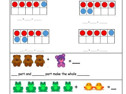 part part  addition teaching resources