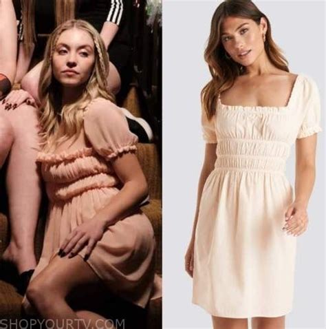 Euphoria Season 2 Episode 4 Cassie S Pink Puff Shoulder Dress Euphoria Clothing Fashion