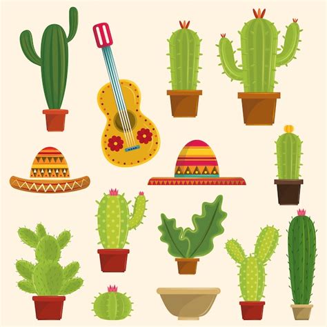 Premium Vector Cactus Succulents Pots Set Of Icons