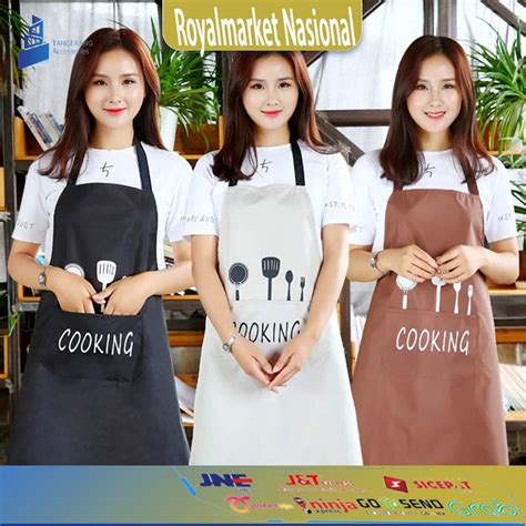 Jual Apron Celemek Clemek Masak Seragam Koki Chef Baju Masak Waiter