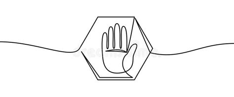 Stop Sign Shape Drawing by Continuos Line, Thin Line Design Vector Illustration Stock Vector ...