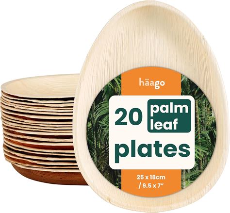 Amazon Haago Pack Palm Leaf Plates Platter Trays Inch Oval