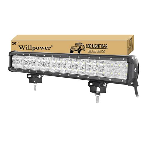 Willpower 20 Inch 126W LED Light Bar Waterproof Spot Flood Combo Car