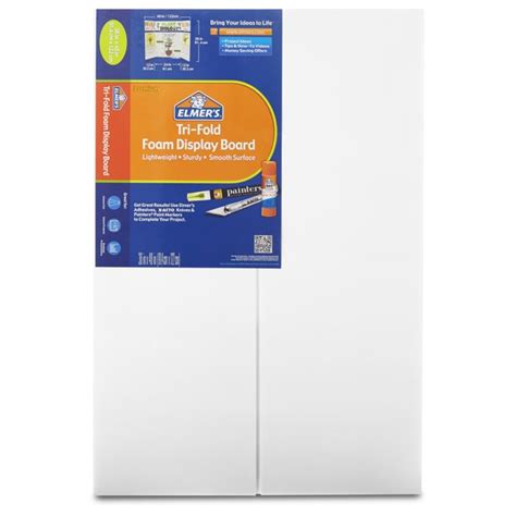 Elmers Premium Foam Tri Fold Display Board 316” Thick 36 X 48 White Planner